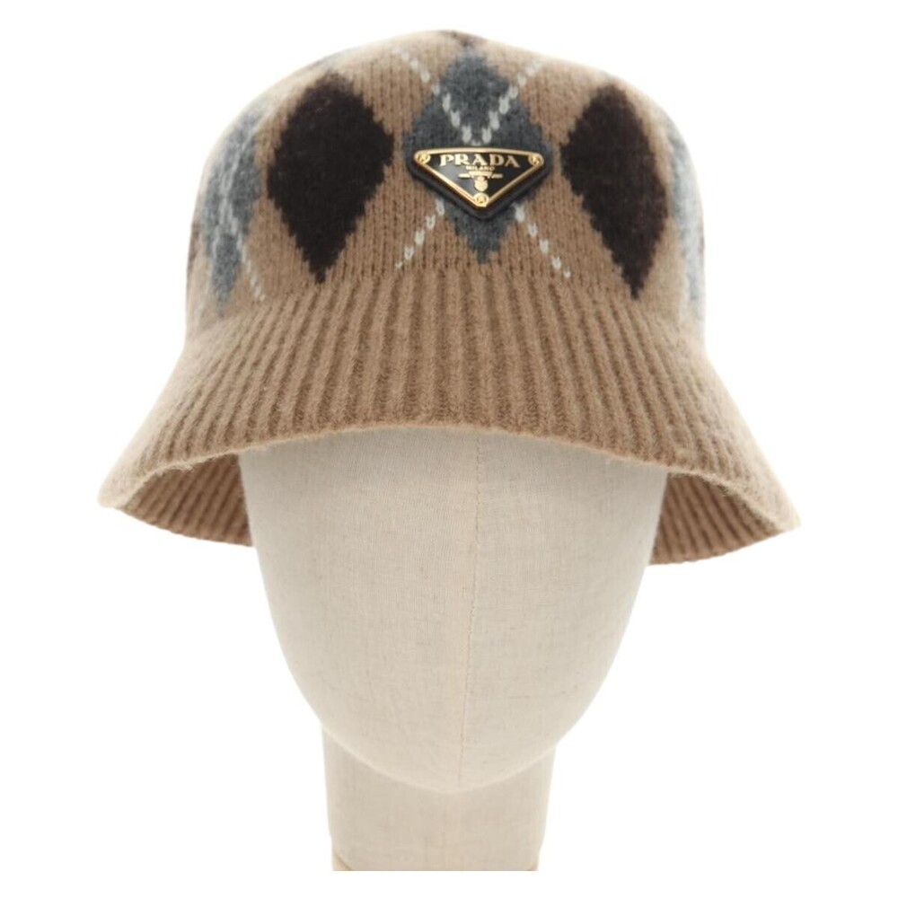 Prada Triangle Logo Bucket Hat Wool & Cashmere